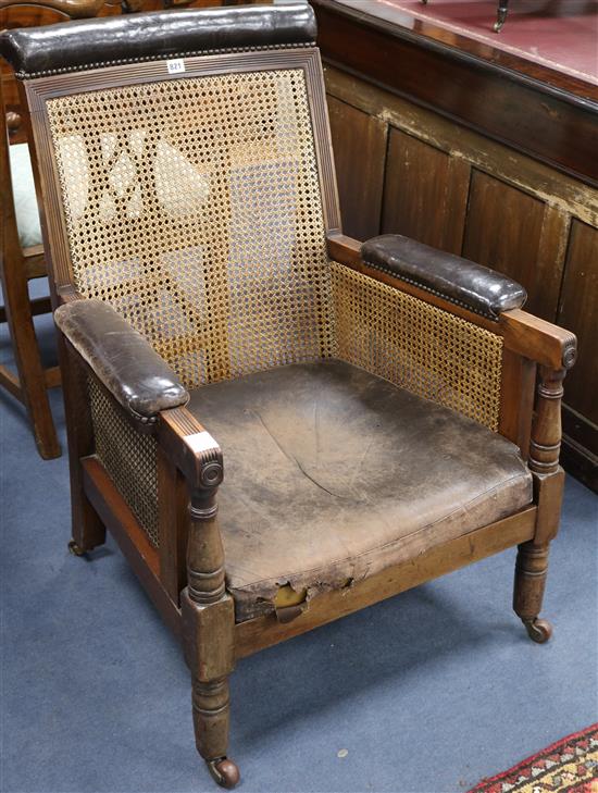 A Victorian mahogany bergere armchair